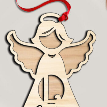 Intra απο ξύλο plywood 3mm-4mm πάχος Angel  Letter L Ιερό Στολίδι Δίασταση 8x8 cm INTRAFABR-116282051 - Image 2