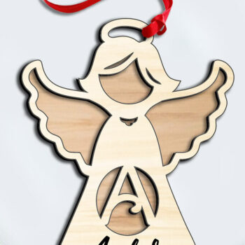 Intra απο ξύλο plywood 3mm-4mm πάχος Γράμμα αγγέλου ένα δώρο στολίδι με λέιζερ Δίασταση 8x8 cm INTRAFABR-116225914 - Image 1