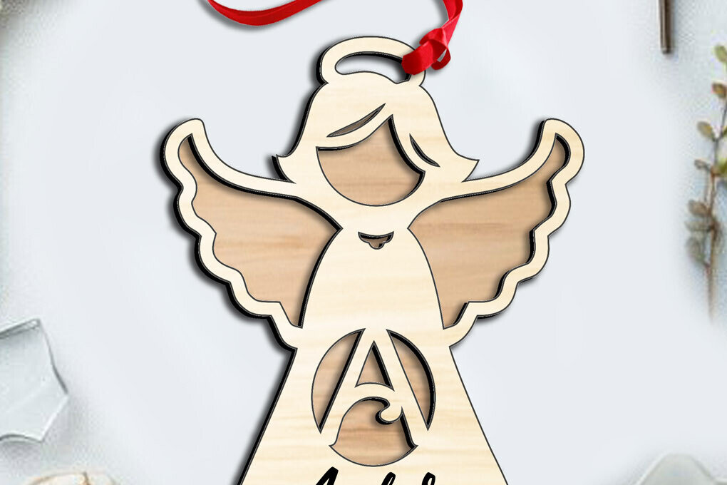 Intra απο ξύλο plywood 3mm-4mm πάχος Γράμμα αγγέλου ένα δώρο στολίδι με λέιζερ Δίασταση 8x8 cm INTRAFABR-116225914
