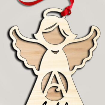 Intra απο ξύλο plywood 3mm-4mm πάχος Γράμμα αγγέλου ένα δώρο στολίδι με λέιζερ Δίασταση 8x8 cm INTRAFABR-116225914 - Image 2