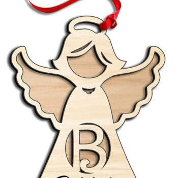 Intra απο ξύλο plywood 3mm-4mm πάχος Άγγελος Γράμμα Β Λέιζερ Στολίδι Πασχαλινό Δίασταση 8x8 cm INTRAFABR-116226042 - Image 1