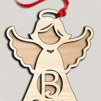 Intra απο ξύλο plywood 3mm-4mm πάχος Άγγελος Γράμμα Β Λέιζερ Στολίδι Πασχαλινό Δίασταση 8x8 cm INTRAFABR-116226042 - Image 2