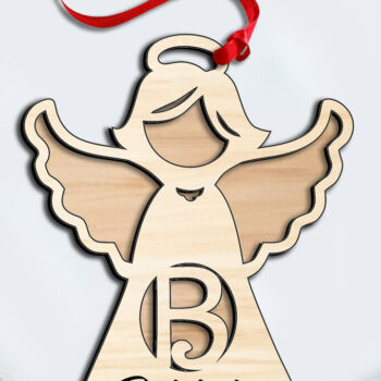 Intra απο ξύλο plywood 3mm-4mm πάχος Άγγελος Γράμμα Β Λέιζερ Στολίδι Πασχαλινό Δίασταση 8x8 cm INTRAFABR-116226042 - Image 3