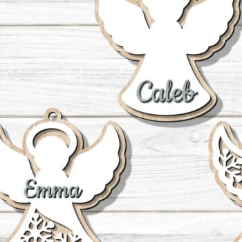 Intra απο ξύλο plywood 3mm-4mm πάχος Αγγελική στολίδι , Χριστούγεννα Δίασταση 8x8 cm INTRAFABR-79538906 - Image 1