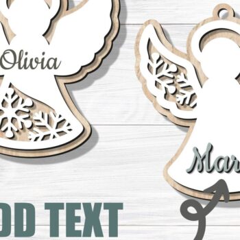 Intra απο ξύλο plywood 3mm-4mm πάχος Αγγελική στολίδι , Χριστούγεννα Δίασταση 8x8 cm INTRAFABR-79538906 - Image 2