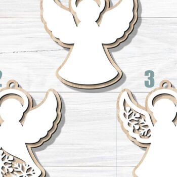 Intra απο ξύλο plywood 3mm-4mm πάχος Αγγελική στολίδι , Χριστούγεννα Δίασταση 8x8 cm INTRAFABR-79538906 - Image 4