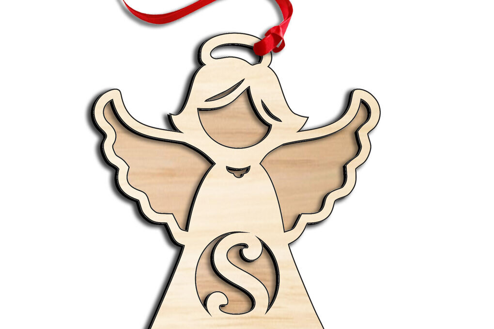 Intra απο ξύλο plywood 3mm-4mm πάχος Άγγελος Γράμμα S Πασχαλινό στολίδι με λέιζερ Δίασταση 8x8 cm INTRAFABR-116353273