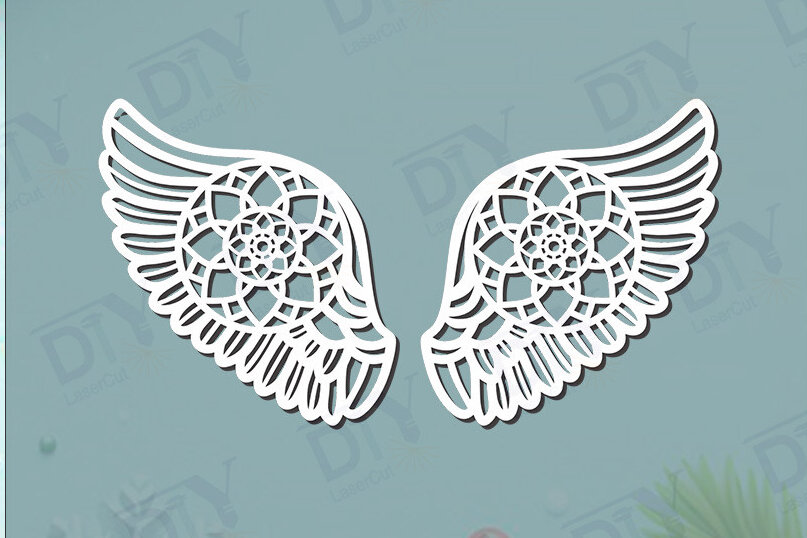 Intra απο ξύλο plywood 3mm-4mm πάχος Πρότυπο Angel Wings DIY #10 Δίασταση 40x40 cm INTRAFABR-125467468