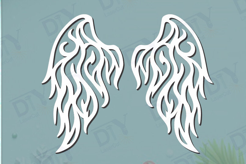 Intra απο ξύλο plywood 3mm-4mm πάχος Πρότυπο Angel Wings DIY #11 Δίασταση 40x40 cm INTRAFABR-125467904