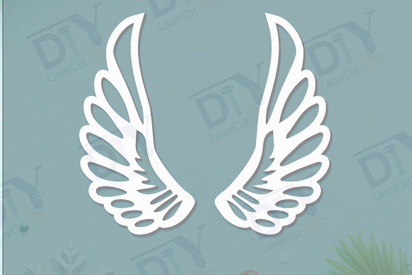 Intra απο ξύλο plywood 3mm-4mm πάχος Angel Wings Πρότυπο DIY #2 Δίασταση 40x40 cm INTRAFABR-125464958