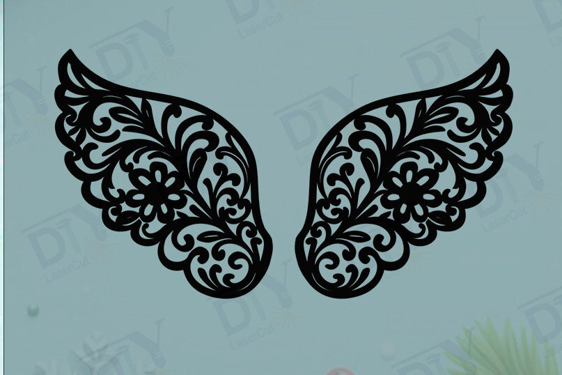 Intra απο ξύλο plywood 3mm-4mm πάχος Πρότυπο DIY Wings Angel Δίασταση 40x40 cm INTRAFABR-125463522 - Image 2