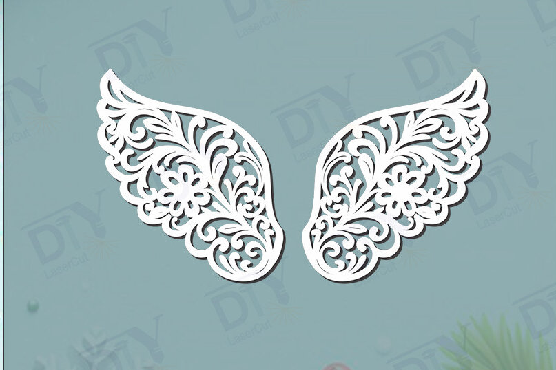 Intra απο ξύλο plywood 3mm-4mm πάχος Πρότυπο DIY Wings Angel Δίασταση 40x40 cm INTRAFABR-125463522 - Image 1