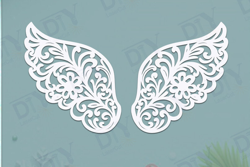Intra απο ξύλο plywood 3mm-4mm πάχος Πρότυπο DIY Wings Angel Δίασταση 40x40 cm INTRAFABR-125463522 - Image 3