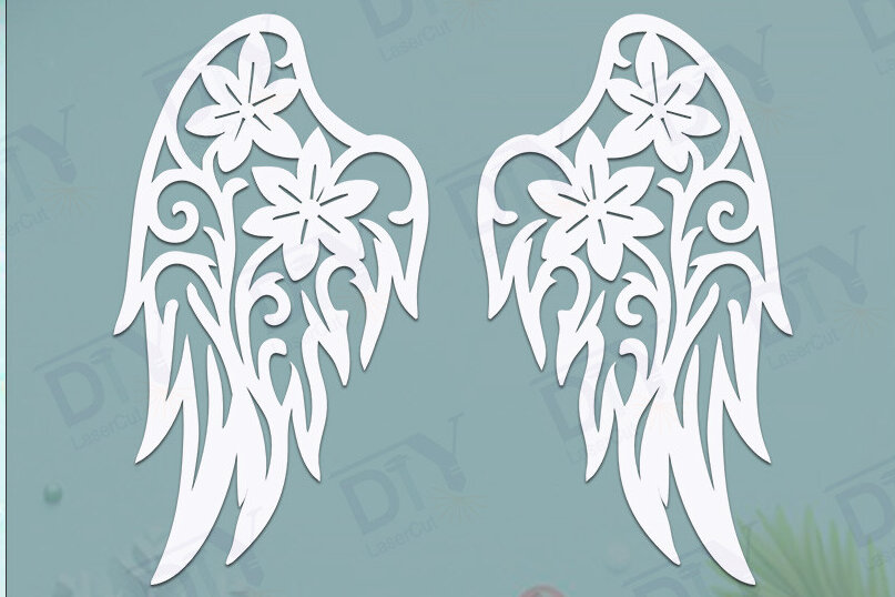 Intra απο ξύλο plywood 3mm-4mm πάχος Πρότυπο DIY Wings Angel Δίασταση 40x40 cm INTRAFABR-125463989 - Image 1