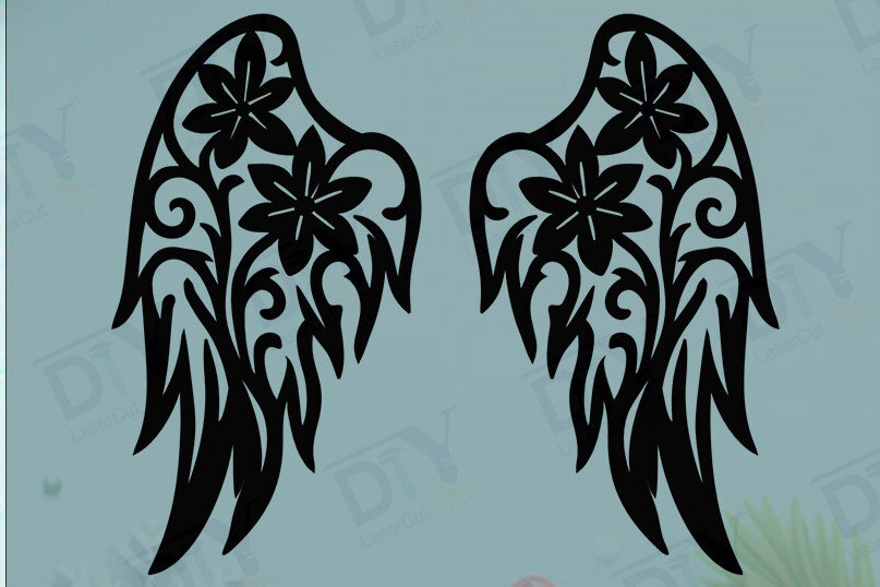 Intra απο ξύλο plywood 3mm-4mm πάχος Πρότυπο DIY Wings Angel Δίασταση 40x40 cm INTRAFABR-125463989 - Image 2