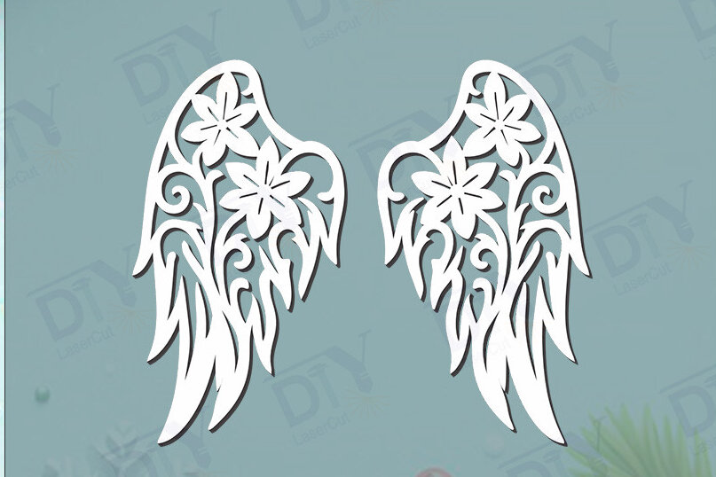 Intra απο ξύλο plywood 3mm-4mm πάχος Πρότυπο DIY Wings Angel Δίασταση 40x40 cm INTRAFABR-125463989 - Image 3