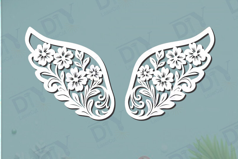 Intra απο ξύλο plywood 3mm-4mm πάχος Πρότυπο Angel Wings DIY #8 Δίασταση 40x40 cm INTRAFABR-125466735