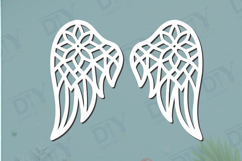 Intra απο ξύλο plywood 3mm-4mm πάχος Angel Wings Πρότυπο DIY #9 Δίασταση 40x40 cm INTRAFABR-125467166