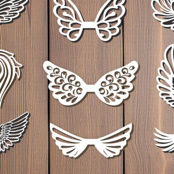 Intra απο ξύλο plywood 3mm-4mm πάχος Angel Wings Macrame Δίασταση 20x30 cm INTRAFABR-109169561 - Image 1
