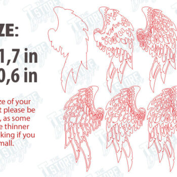 Intra απο ξύλο plywood 3mm-4mm πάχος κοπής με λέιζερ πολλαπλών στρώσεων Angel Wings Δίασταση 15x15 cm INTRAFABR-121521435 - Image 2