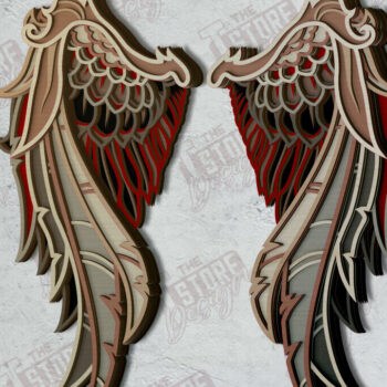 Intra απο ξύλο plywood 3mm-4mm πάχος κοπής με λέιζερ πολλαπλών στρώσεων Angel Wings Δίασταση 15x15 cm INTRAFABR-121521435 - Image 5