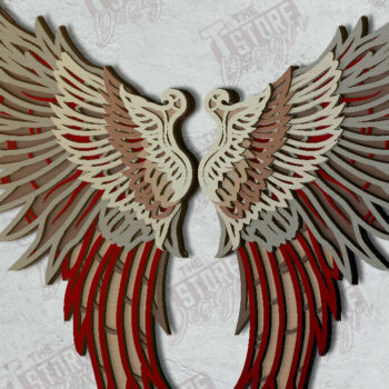 Intra απο ξύλο plywood 3mm-4mm πάχος κοπής με λέιζερ πολλαπλών στρώσεων Angel Wings Δίασταση 15x15 cm INTRAFABR-121521435 - Image 7