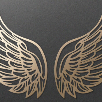 Intra απο ξύλο plywood 3mm-4mm πάχος κοπής χαρτιού με λέιζερ Angel Wings Δίασταση 7x7 cm INTRAFABR-115249525 - Image 1