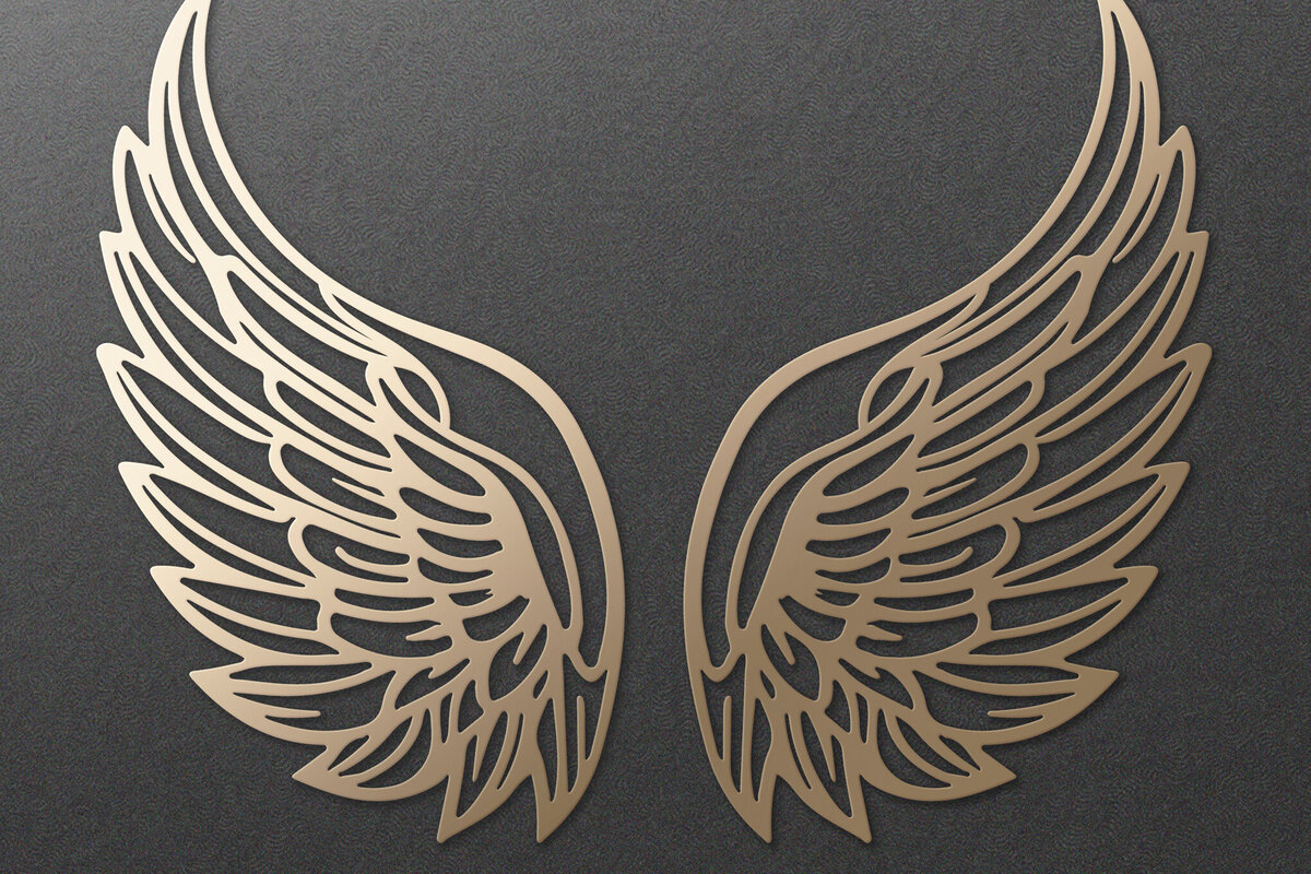 Intra απο ξύλο plywood 3mm-4mm πάχος κοπής χαρτιού με λέιζερ Angel Wings Δίασταση 7x7 cm INTRAFABR-115249525