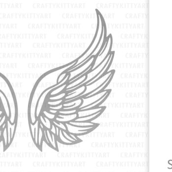 Intra απο ξύλο plywood 3mm-4mm πάχος κοπής χαρτιού με λέιζερ Angel Wings Δίασταση 7x7 cm INTRAFABR-115249525 - Image 2