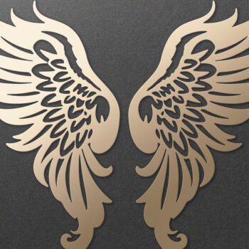 Intra απο ξύλο plywood 3mm-4mm πάχος κοπής χαρτιού με λέιζερ Angel Wings Δίασταση 7x7 cm INTRAFABR-115250412 - Image 1