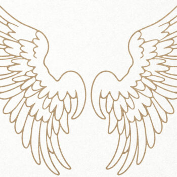 Intra απο ξύλο plywood 3mm-4mm πάχος κοπής χαρτιού με λέιζερ Angel Wings Δίασταση 7x7 cm INTRAFABR-115250703 - Image 1