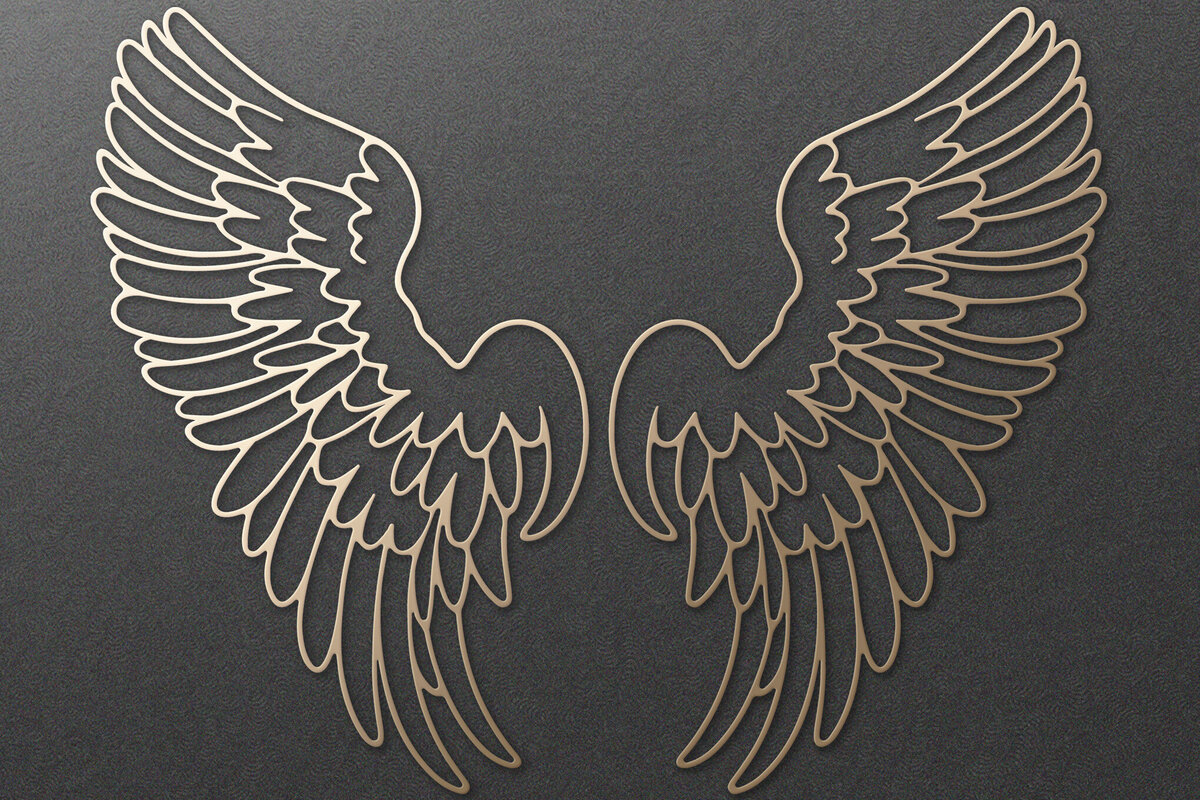 Intra απο ξύλο plywood 3mm-4mm πάχος κοπής χαρτιού με λέιζερ Angel Wings Δίασταση 7x7 cm INTRAFABR-115250703 - Image 3