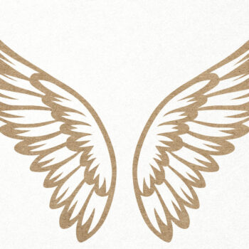 Intra απο ξύλο plywood 3mm-4mm πάχος κοπής χαρτιού με λέιζερ Angel Wings Δίασταση 7x7 cm INTRAFABR-116020185 - Image 1