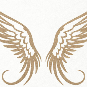 Intra απο ξύλο plywood 3mm-4mm πάχος κοπής χαρτιού με λέιζερ Angel Wings Δίασταση 7x7 cm INTRAFABR-116020252 - Image 1