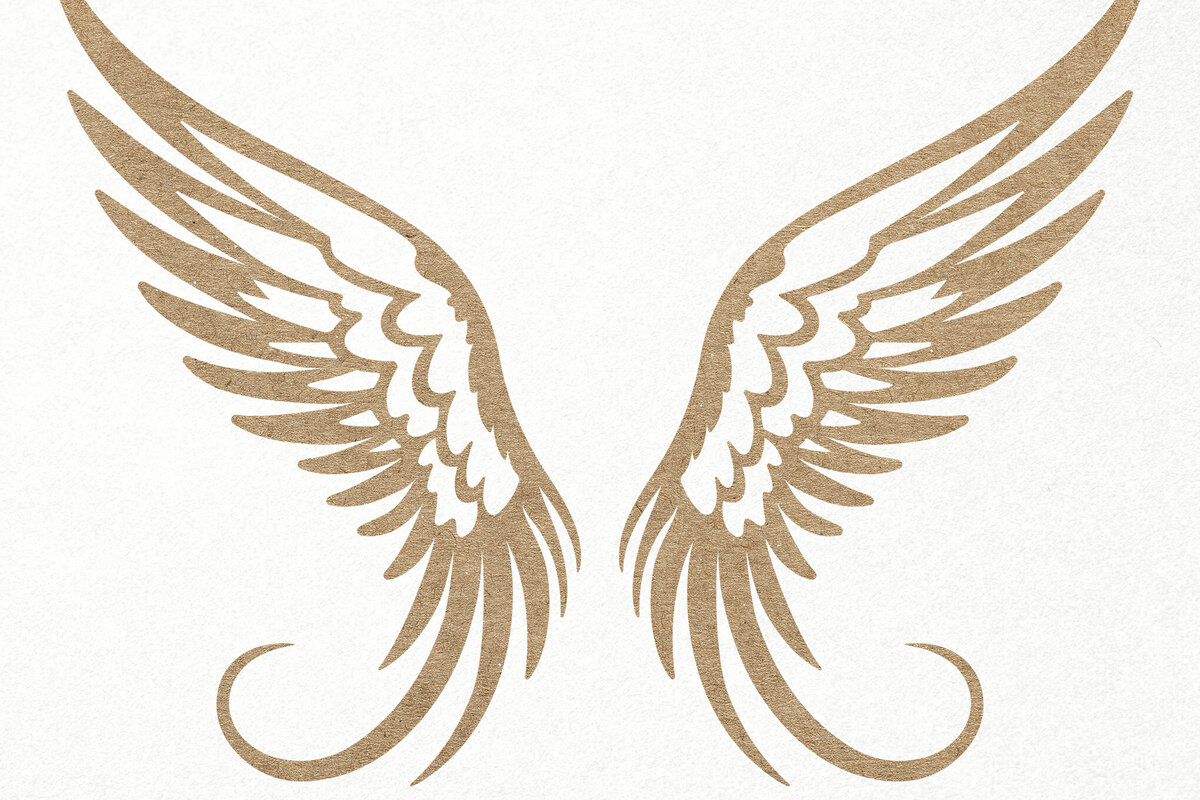 Intra απο ξύλο plywood 3mm-4mm πάχος κοπής χαρτιού με λέιζερ Angel Wings Δίασταση 7x7 cm INTRAFABR-116020252