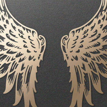 Intra απο ξύλο plywood 3mm-4mm πάχος κοπής χαρτιού με λέιζερ Angel Wings Δίασταση 7x7 cm INTRAFABR-115249355 - Image 1