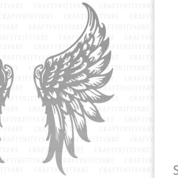 Intra απο ξύλο plywood 3mm-4mm πάχος κοπής χαρτιού με λέιζερ Angel Wings Δίασταση 7x7 cm INTRAFABR-115249355 - Image 2