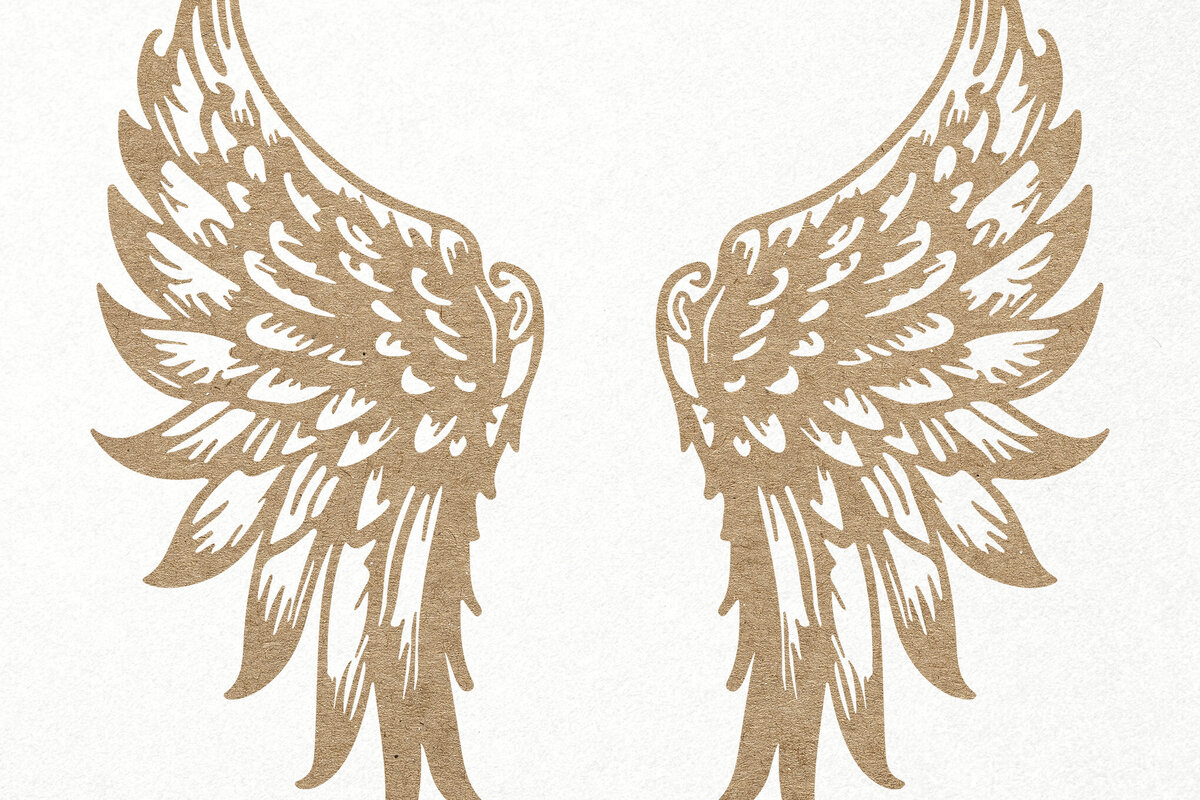 Intra απο ξύλο plywood 3mm-4mm πάχος κοπής χαρτιού με λέιζερ Angel Wings Δίασταση 7x7 cm INTRAFABR-115249355 - Image 3