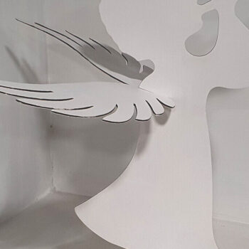 Intra απο ξύλο plywood 3mm-4mm πάχος Angel with Wings , Δίασταση 30x20 cm INTRAFABR-87695560 - Image 1