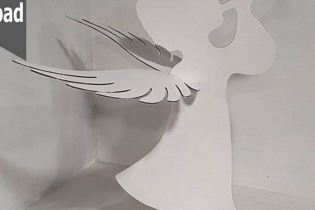 Intra απο ξύλο plywood 3mm-4mm πάχος Angel with Wings , Δίασταση 30x20 cm INTRAFABR-87695560