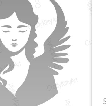 Intra απο ξύλο plywood 3mm-4mm πάχος Silhouette Άγγελος με Φτερά Δίασταση 7x7 cm INTRAFABR-106001979 - Image 3