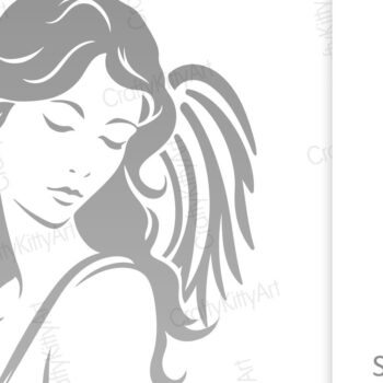 Intra απο ξύλο plywood 3mm-4mm πάχος Silhouette Άγγελος με Φτερά Δίασταση 7x7 cm INTRAFABR-106001979 - Image 4