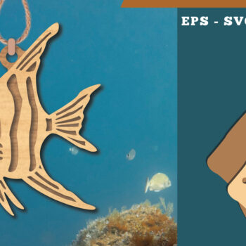 Intra απο ξύλο plywood 3mm-4mm πάχος Στολίδι κοπής με λέιζερ Angelfish 1 Δίασταση 8x8 cm INTRAFABR-112466396 - Image 1