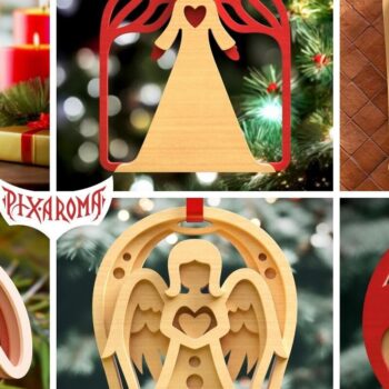 Intra απο ξύλο plywood 3mm-4mm πάχος Angels 3D Layered Cut  Δίασταση 4x5 cm INTRAFABR-46110102 - Image 2