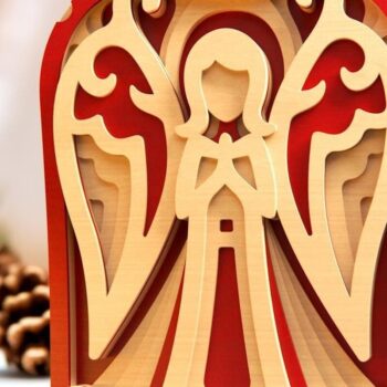 Intra απο ξύλο plywood 3mm-4mm πάχος Angels 3D Layered Cut  Δίασταση 4x5 cm INTRAFABR-46110102 - Image 3