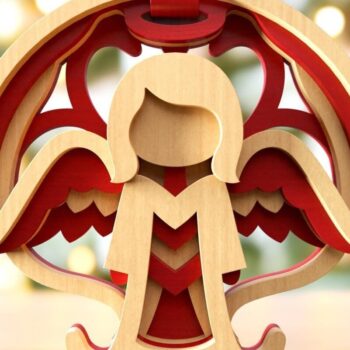 Intra απο ξύλο plywood 3mm-4mm πάχος Angels 3D Layered Cut  Δίασταση 4x5 cm INTRAFABR-46110102 - Image 4