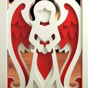 Intra απο ξύλο plywood 3mm-4mm πάχος Angels 3D Layered Cut  Δίασταση 4x5 cm INTRAFABR-46110102 - Image 6