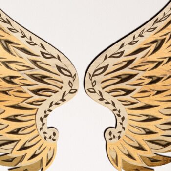 Intra απο ξύλο plywood 3mm-4mm πάχος Πρότυπο & χαρτιού ANGELS WINGS Δίασταση 40x40 cm INTRAFABR-33739938 - Image 1