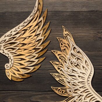 Intra απο ξύλο plywood 3mm-4mm πάχος Πρότυπο & χαρτιού ANGELS WINGS Δίασταση 40x40 cm INTRAFABR-33739938 - Image 2