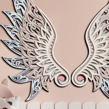 Intra απο ξύλο plywood 3mm-4mm πάχος Πρότυπο & χαρτιού ANGELS WINGS Δίασταση 40x40 cm INTRAFABR-33739938 - Image 4